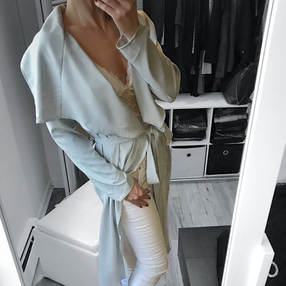 Jackets & Blazers - LAST 1 ✨Silver Gray Long Trench Coat Jacket